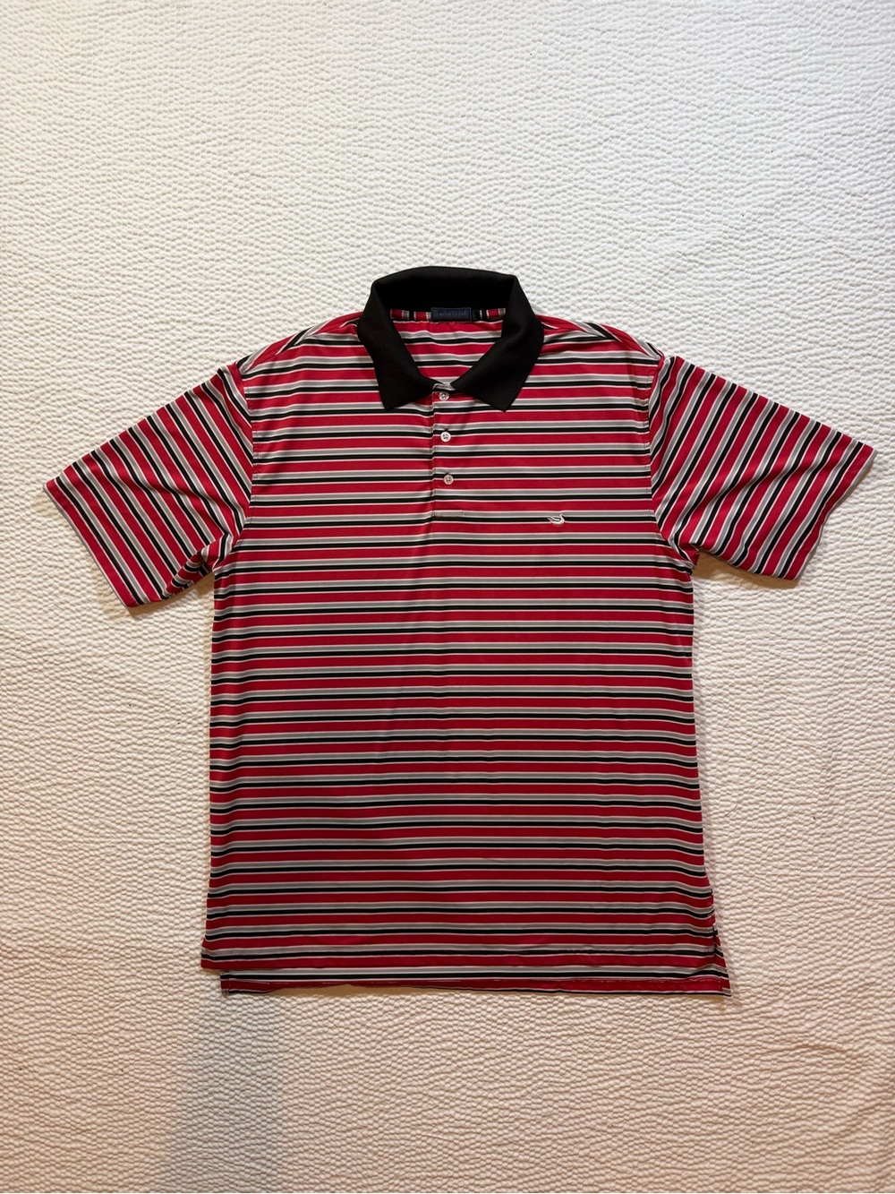Southern Marsh Polo Shirt Mens Medium Red Striped Golf Casual Preppy Performance